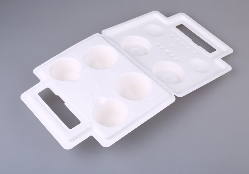 Wet-pressed paper pulp molded inner tray for eggs