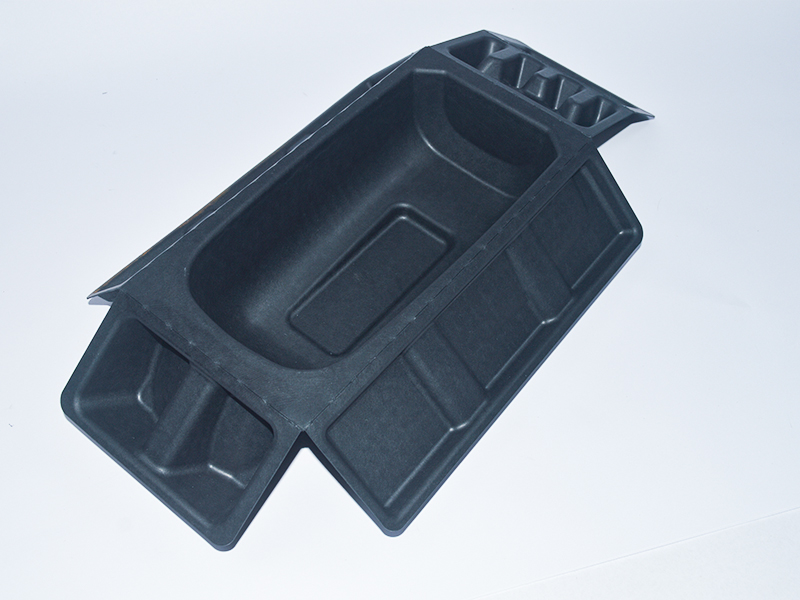 Black wet-pressed paper tray packaging
