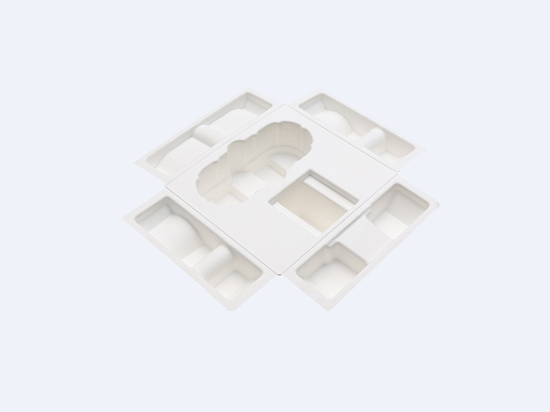 Customized white wet-pressed paper tray packaging for toys