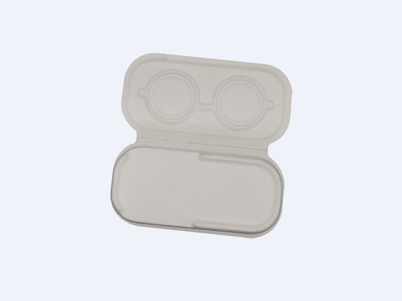 Customized white sugarcane pulp wet-pressed paper holder for goggles
