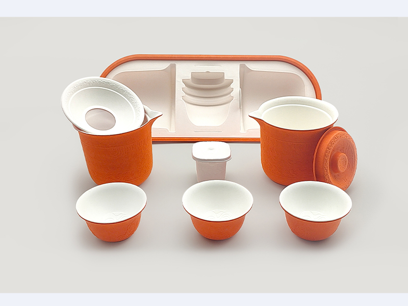 Tea cup colorful wet-pressed paper tray packaging box