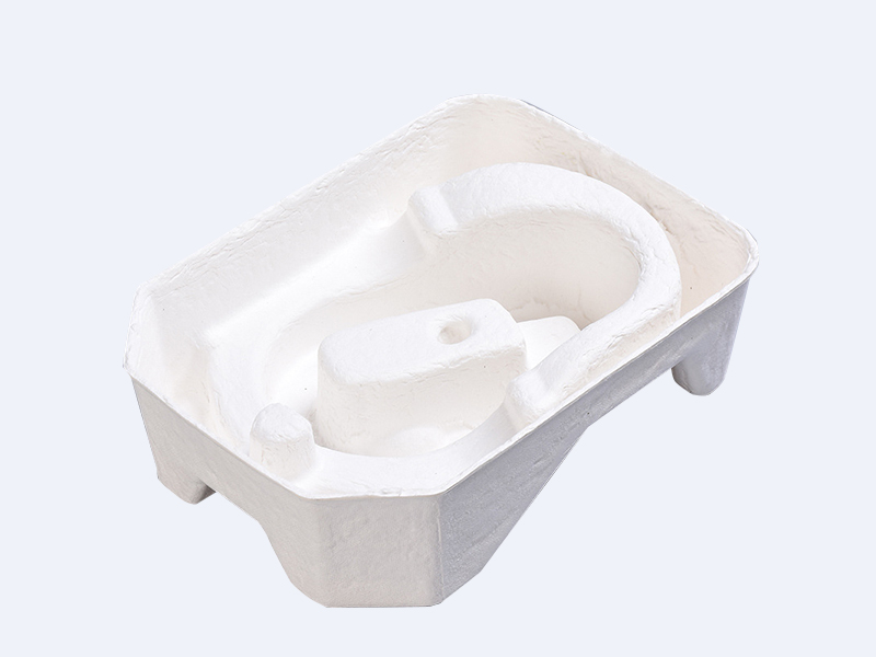 White wet-pressed sugarcane pulp biodegradable eco-friendly packaging inner tray