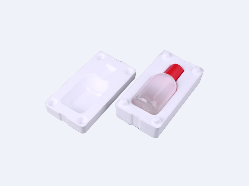 Customized packaging box for perfume bottle with white wet-pressed paper holder